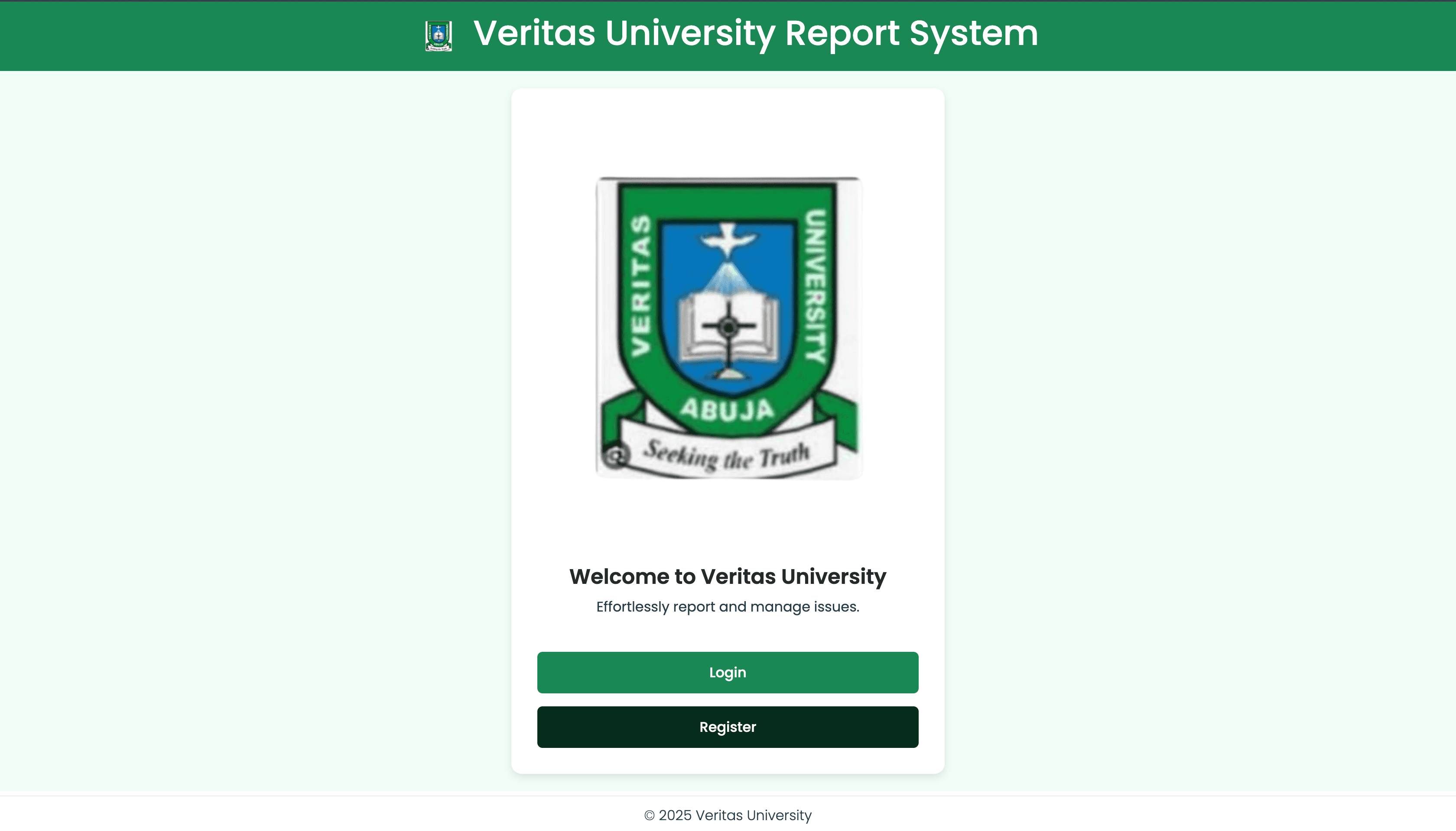 University Report System screenshot