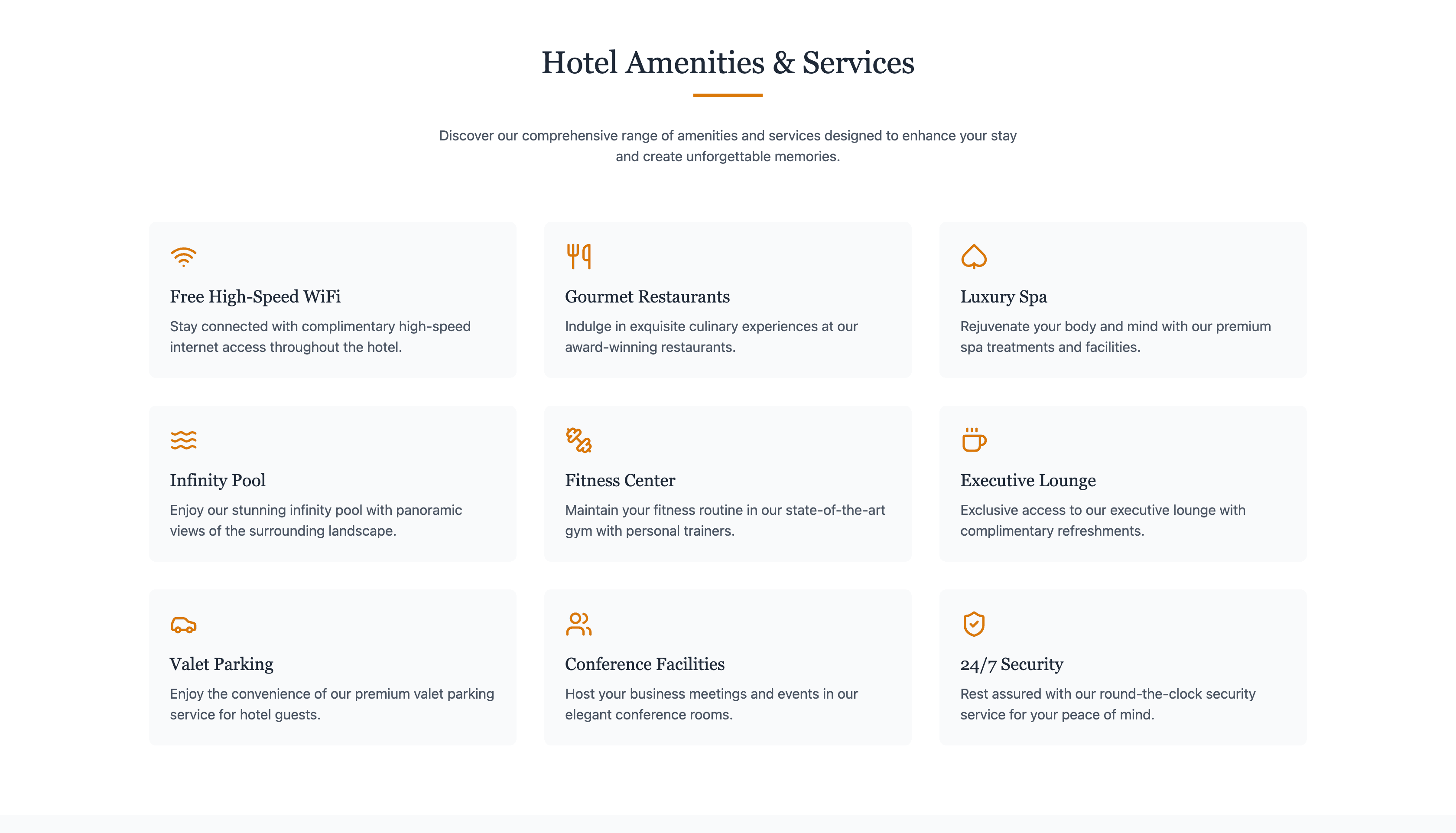 Hotel Landing Page Template — frame 4