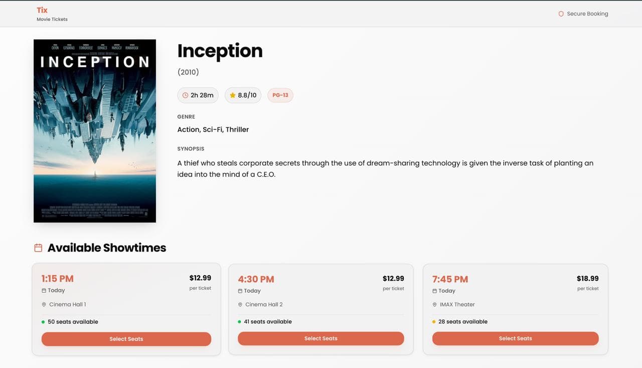 Tix - Movie Ticket Booking App — frame 1