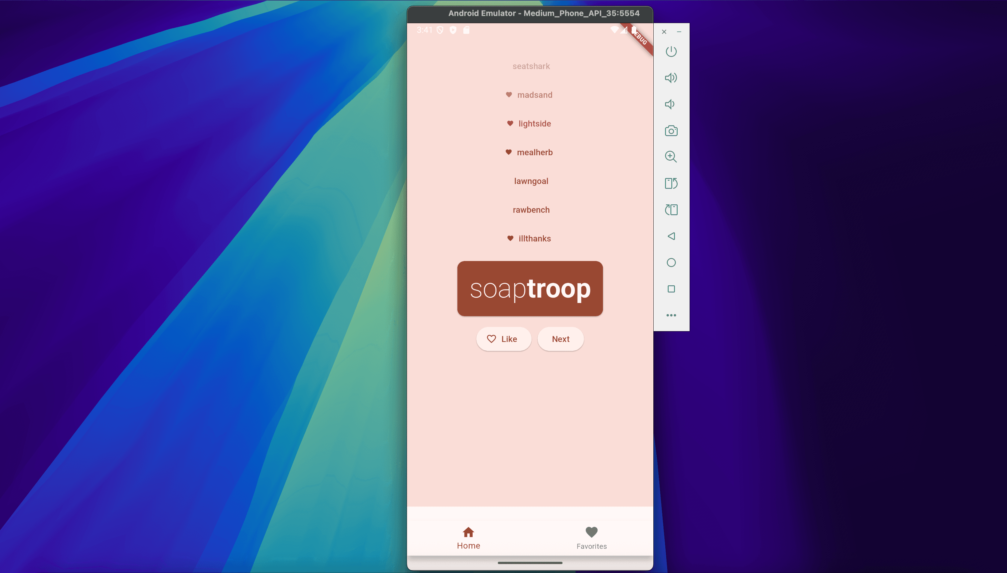 Flutter Namer App — frame 3