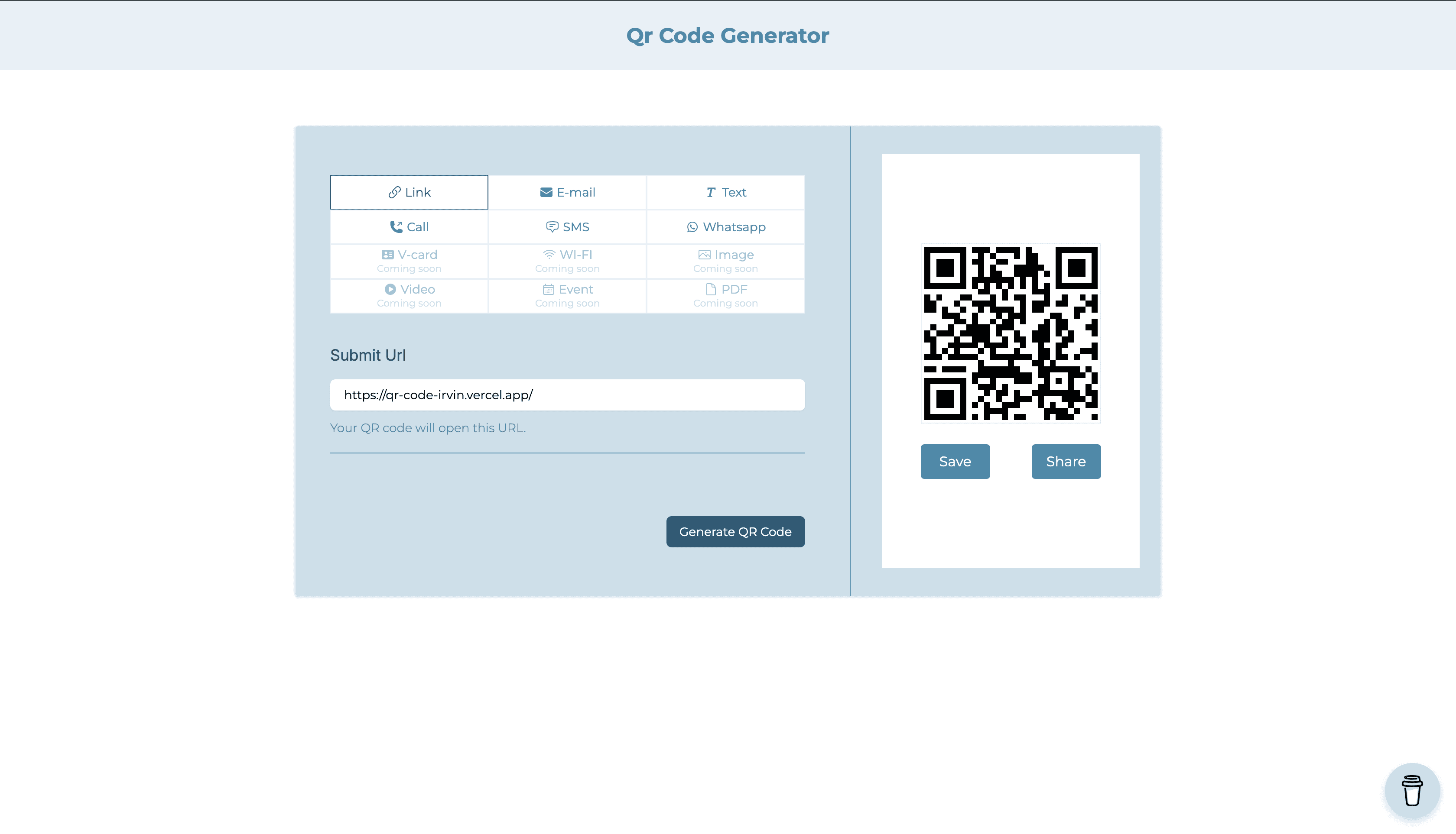QR Code Generator — frame 1