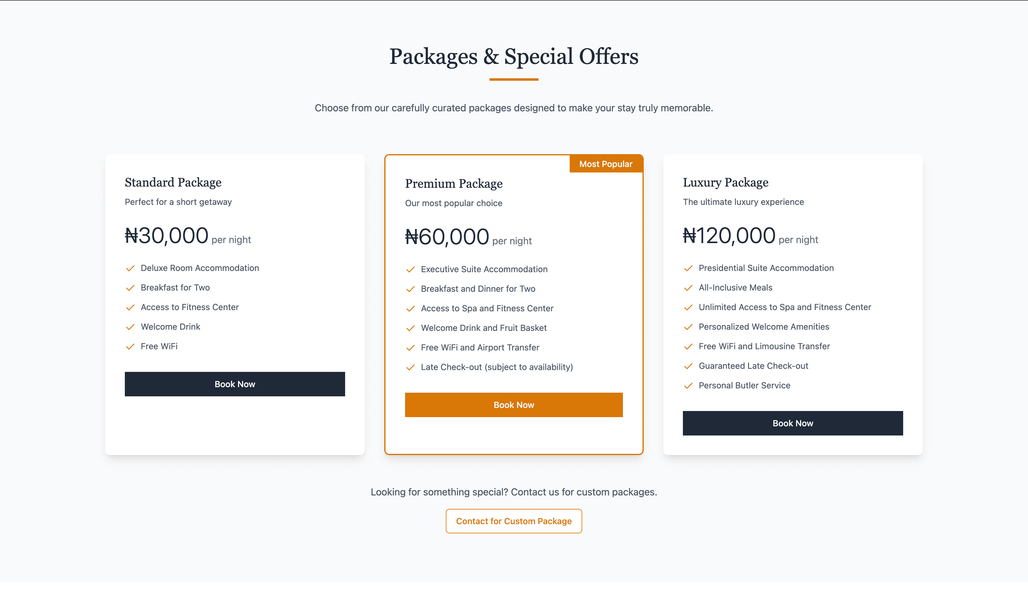 Hotel Landing Page Template — frame 3