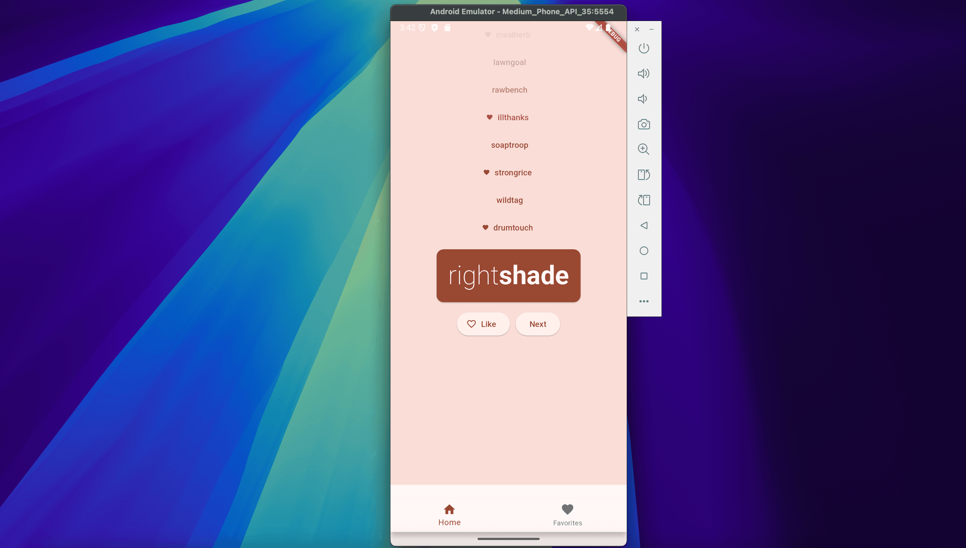Flutter Namer App — frame 1