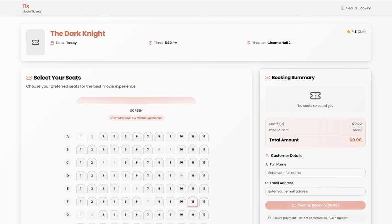 Tix - Movie Ticket Booking App — frame 2